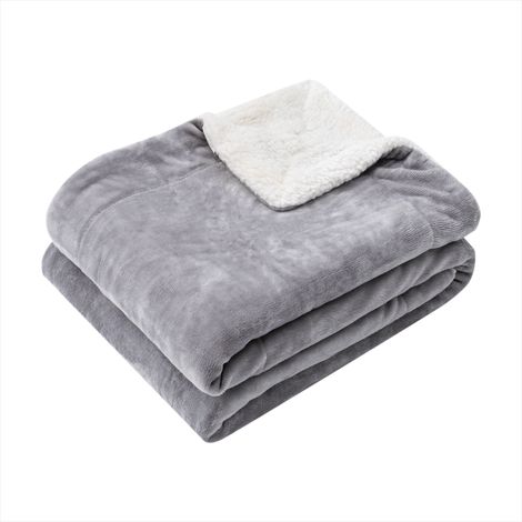 Paco Home Flauschige Kuscheldecke Sherpa Sofaüberwurf Kuschelig Wendbar Wohndecke Skandi Grau 1, 150x200cm