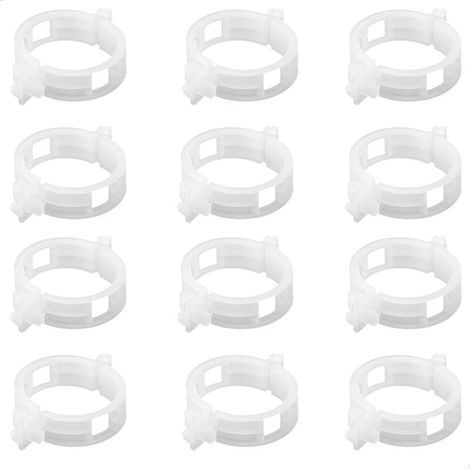 Clips de tuteurage pour tomates, légumes et vignes, lot de 100 clips réutilisables en plastique blanc pour petites et grandes pousses (1/4)