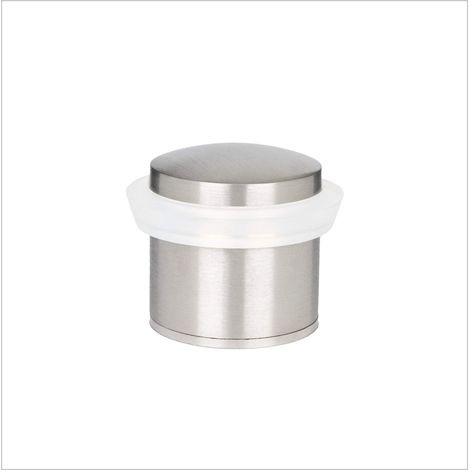 EVI Herrajes Fermaporta 28 x 30 mm Base filettata Gomma Bianca Acciaio Inox Finitura Opaca Compresi vite + tassello di fissaggio Mod. I-20228BCBAM (1/5)