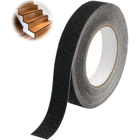 Bande Antidérapante Escalier Noir,2.5cm x 10m Bande Antiderapante Adhesive,Ruban Adhésif Antidérapant Extérieur (1/4)