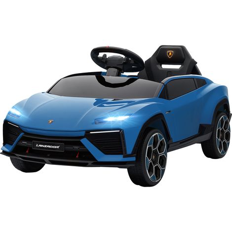 Coche eléctrico infantil réplica deportiva 101,5 x 49 x 43 cm mando a distancia suspensión cuatro ruedas diseño en PP azul 210000650 (1/5)
