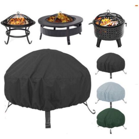 122x46cm Garden Fire Pit - Round Patio Fire Pit Protective Cover - Waterproof - Windproof - Anti-UV - Black - for Indoor and Outdoor Furniture (1/4)