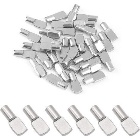 FENOPLASTICALot de 50 clous de support d'étagère, goupilles d'étagère, supports d'étagère pour armoires et tables, 5 mm x 19 mm (1/4)