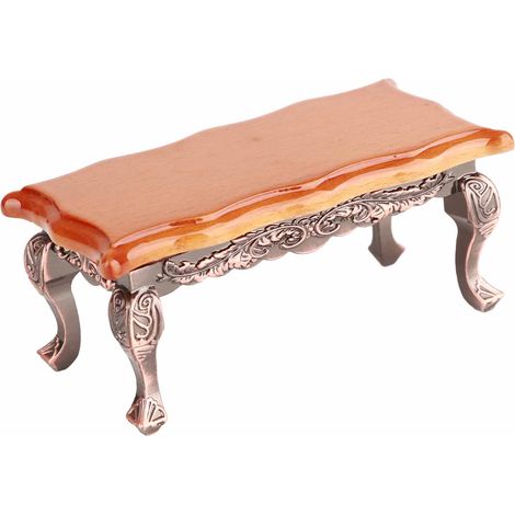 Table basse miniature pour maison de poupée à l'échelle 1:12, accessoire de jouet, table longue (1/5)