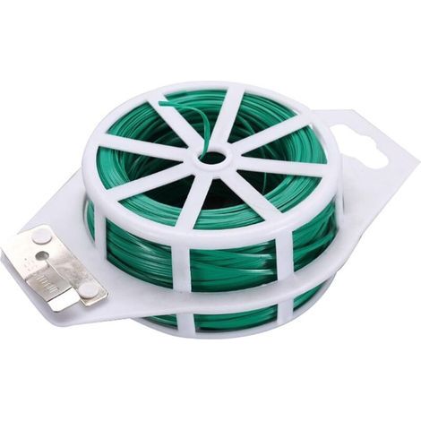 pair 100m Attaches de Jardin pour Plantes, Fil de Lien de greffe de Greffier d'organisateur d'usine en Plastique pour Le Jardinage, Liens de câble en métal Polyvalents (Vert) (1/5)