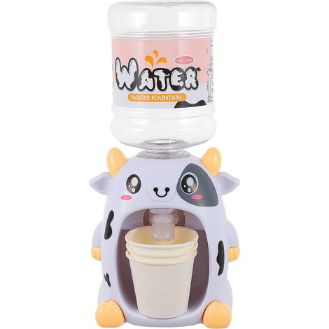 Distributeur d'eau pour enfants, mini distributeur d'eau, distributeur d'eau vache dessin animé-21X9X7CM-White (1/3)