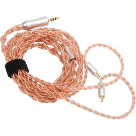 Câble de remplacement pour écouteurs 4 cœurs, connecteur 2.5mm, broches 0.78mm, gainé argent, longueur 1.2m (1/5)