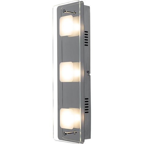 Lampada da parete design a LED faretto in vetro da lavoro illuminazione per soggiorno lampada cromata Globo 49203-3