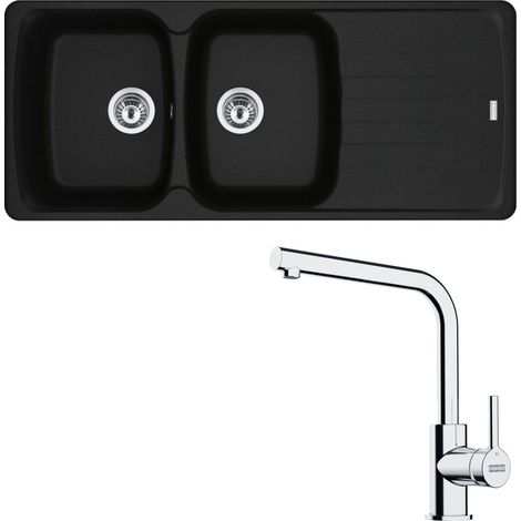 Pack évier Antea Fragranit noir mat 1160 x 500 x 210 mm + mitigeur Lina L - Franke (1/5)