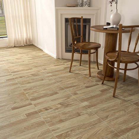 Dalle PVC Adhesive Sol Bois en Patchwork Marron Clair 30cmx30cm 10 Pièces Lino Sol Adhesif Chambre Salon Autocollant Carrelage Effet Bois Cuisine Salle de Bain Parquet Flottant (1/5)