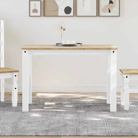 Esstisch PANAMA Weiß 112x60x75 cm Massivholz Kiefer