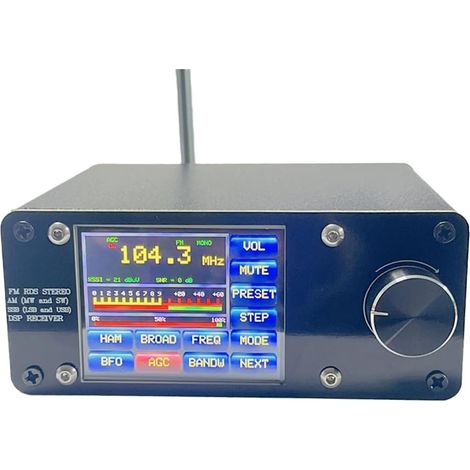 Récepteur Radio à Bande Pleine Onde SI4732 FM LW MW SW SSB Prise en Charge de la Recherche de Diffusion Récepteur à Écran Tactile de 2,4 Pouces (1/5)