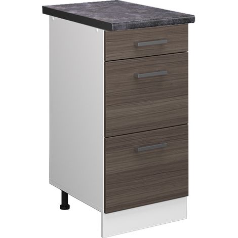 Mueble bajo de cocina R-Line, Gris, 40 cm con cajones, ET Antracita, Vicco (1/5)