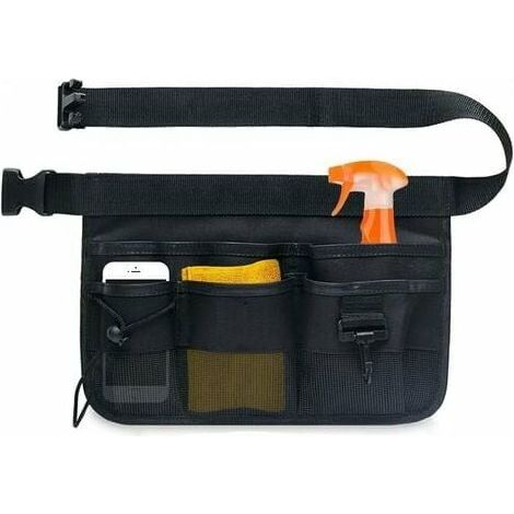 Sac à outils en tissu Oxford, à poches multiples, de couleur noire, réglable, pour le jardinage, la floriculture, la taille et les travaux manuels.-AquaForge (1/5)