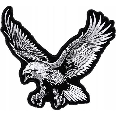 Parche bordado para motocicleta con águila/halcón, XXL, grande (30 cm x 30 cm). (1/5)