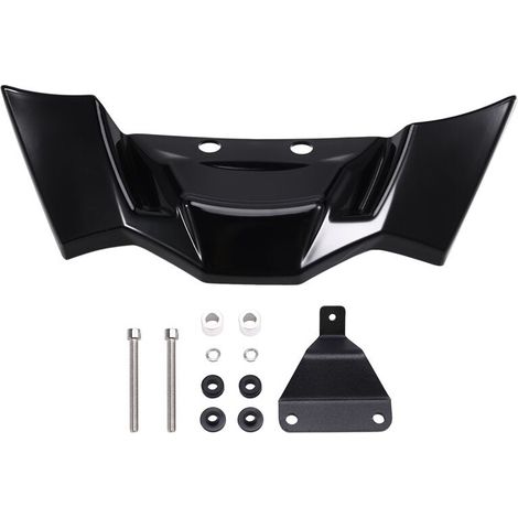 Spoiler anteriore aerodinamico a lamelle per la deportanza, colore nero lucido, per moto S1000R 2021-2023.