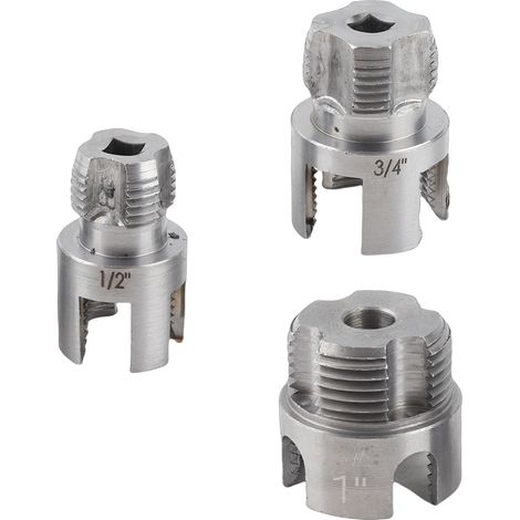 Lot de 3 filières pour tubes PVC avec queue hexagonale 1/4in, tailles G1/2 G3/4 G1, filetage intérieur extérieur pour perceuse (1/5)