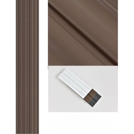 TrAdE Shop Traesio - Pannello Decorativo 3d Marrone 13x122x290 Cm Effetto Doghe Moderne In Ps - (1/4)