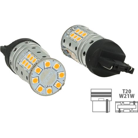 Lampada Led T20 W21W WY21W 7440 Canbus 12V 25W Reale Arancione Per Frecce No Errore 32 Smd 3030 (1/3)