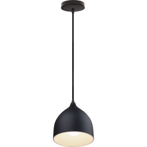 Stoex – Suspension luminaire industrielle en métal – Lustre E27 mini vintage noir – Diamètre 17cm, hauteur 19cm – Pour cuisine, chambre, couloir (1/5)