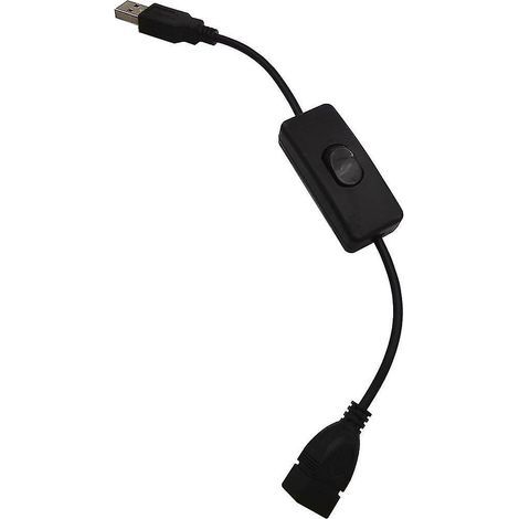 USB 2.0-Verlängerungskabel (Stecker auf Buchse) mit Ein-/Ausschalter für USB-Schreibtischlampe/Ventilator (1/4)