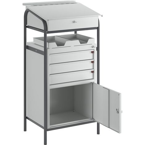 eurokraft pro, Pupitre d'atelier, 1 armoire, 3 tiroirs, h x l