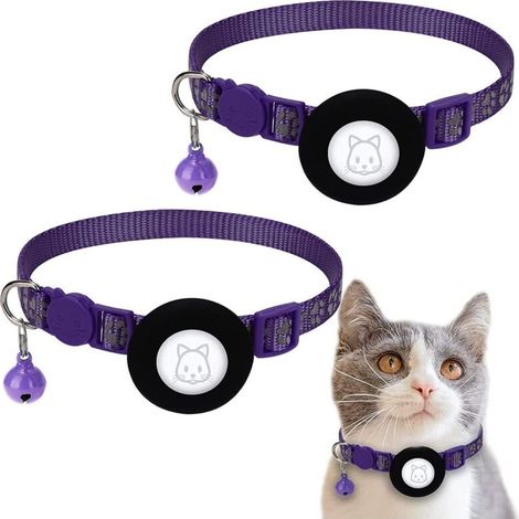 Collier de Chat Localisateur, GPS Réfléchissant pour éviter la Perte de Collier de Chat avec Boucle de sécurité et Cloche pour Chatons et Chiots (1/5)