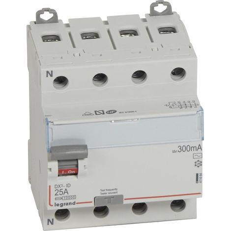 Interruttore differenziale Legrand grigio 4 poli 25A 300mA