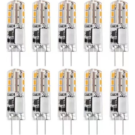 Lot de 10 ampoules LED G4 12 V AC/DC blanc chaud 3000 K 2 W, à intensité variable - WELLNGS (1/5)