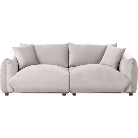 Sofa 3 Seater LUVOS Velvet Taupe (1/5)