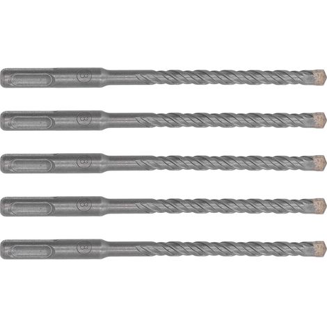 Set mit 5 SDS 160mm Meißelbohrern, selbstzentrierende Hartmetallspitze, 2 Schneiden, Schlagbohrer für Ziegel, Stein, Beton, Ø 8mm. (1/5)