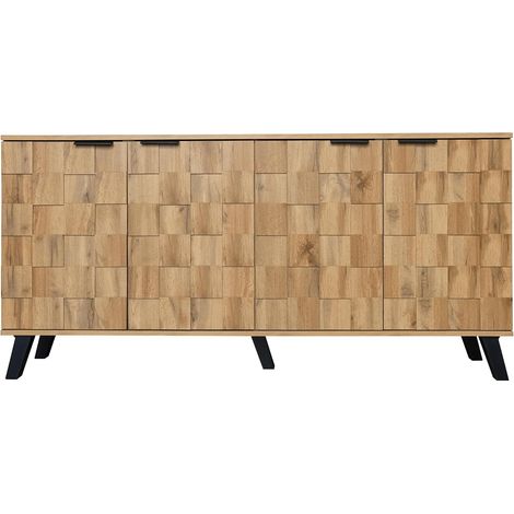 Buffet moderne à 4 portes, 160,5 x 35,5 x 78 cm – Design pratique pour le salon, la chambre et la salle à manger