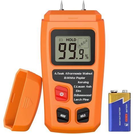 RZMT-10 Igrometro LCD per legno, misuratore di umidità digitale, strumento di test dell'umidità del legno, strumento di rilevamento per misurare il contenuto di umidità in pareti, carta, cartone, legn (1/5)