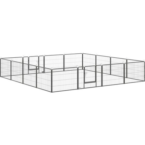 Recinto per cani modulare interno esterno 80 x 60 x 1,5 cm sicuro pieghevole ideale cuccioli scandinavo in acciaio grigio 210007444