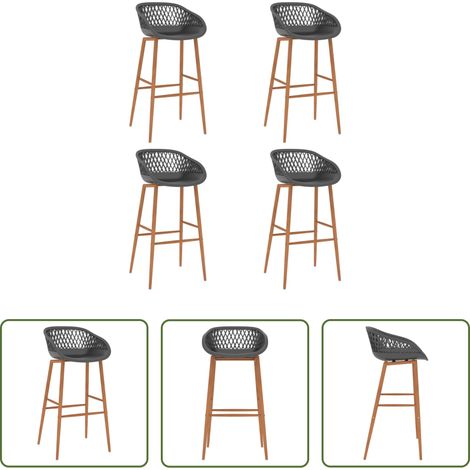 Chaise de comptoir - Chaises de bar lot de 4 gris (1/5)