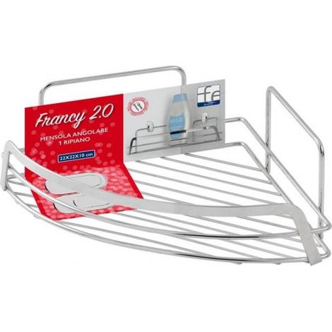 Elegantes und funktionelles Eckregal mit verchromtem Stahlboden aus der Francy-Serie