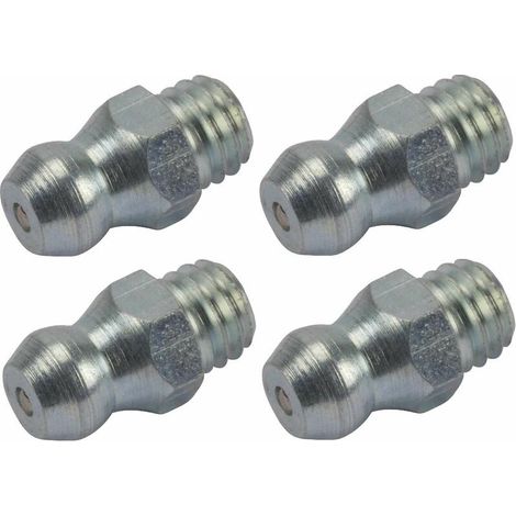 – Lot de 4 graisseurs M6 angle 180° court – Embout graissage pour pompe à graisse manuelle – Accessoire entretien tracteur engin agricole
