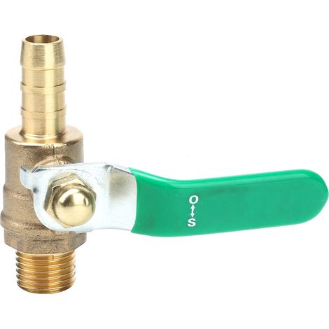 Robinet À Bille En Laiton G1/4 Vers 10mm - Poignée Verte - Pour Tuyau D'arrosage - 1 Pièce (1/5)