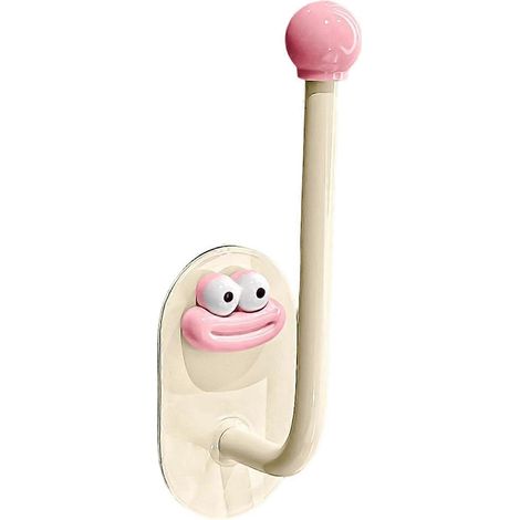 Crochets muraux adhésifs – Organisateur d'accessoires pour cheveux Motif dessin animé à bords arrondis salle de bain et cuisine - Pink - L (1/5)