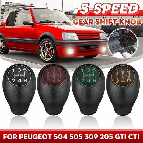 Pommeau de Levier de Vitesse de Voiture Manuel à 5 ​​Vitesses Manette de Vitesse Levier de PoignéE pour 504 505 309 205 Argent ABS (1/3)