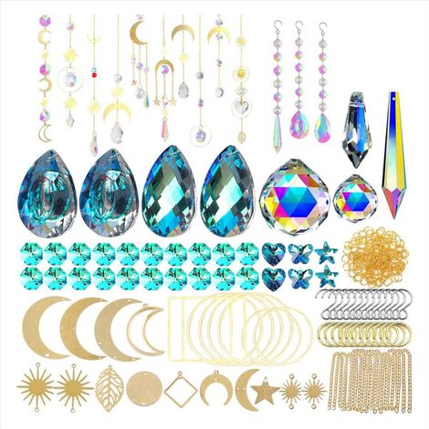 Kit de 370 piezas de cristal para lámparas colgantes, cristales arcoíris y prismas.