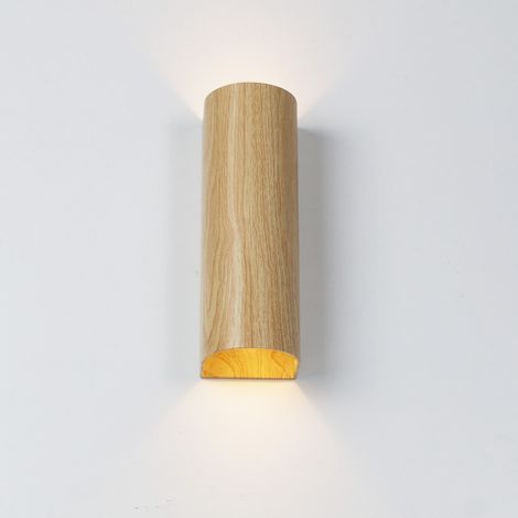 Aplique pared DUO metal efecto madera GU10 arriba/abajo (1/5)
