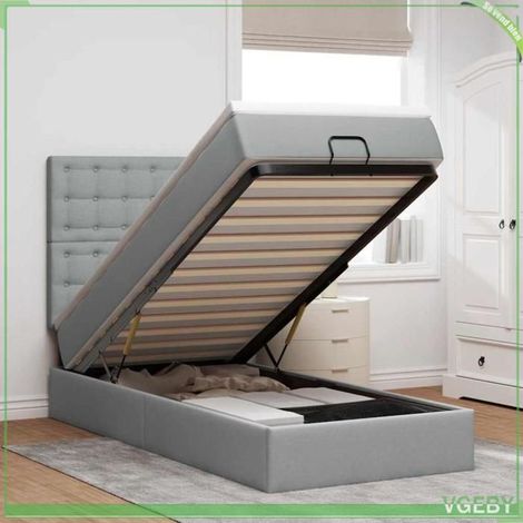 Cadre de lit ottoman - Mod. 3313285 - Gris clair - Rangement hydraulique - Matelas 90x190 20 cm (1/5)