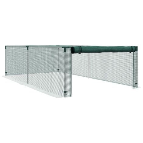 Serre de jardin serre à tomates filet protection porte zippée enroulable HDPE, dim. 125L x 248l x 62,5H cm (1/5)