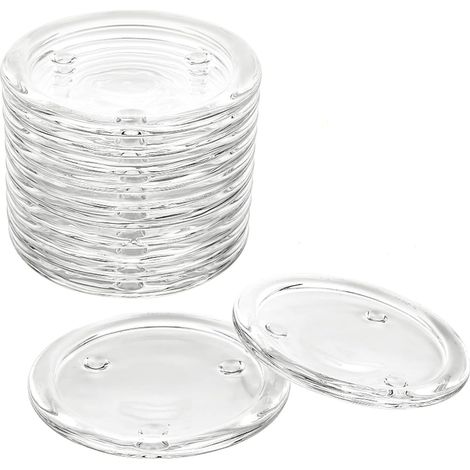 Set mit 12 Glasuntersetzern, 10 cm, Kerzenhalter für zylindrische Kerzen, Glasteller für zylindrische Kerzen, Untersetzer für Hochzeiten (1/4)