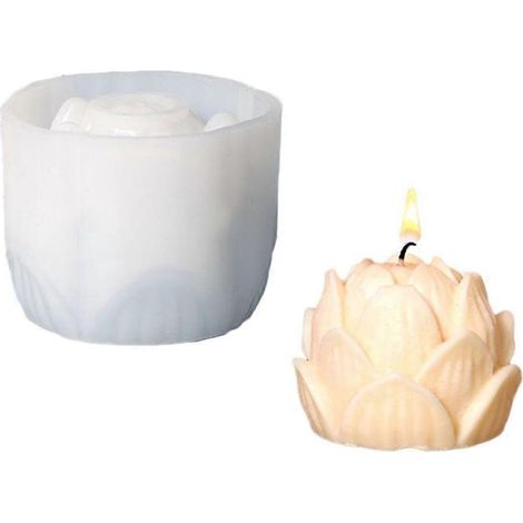 3D-Kerzenform aus Silikon in Lotusblütenform, Aromatherapie-Kerzen, Seifenform zum Selbermachen