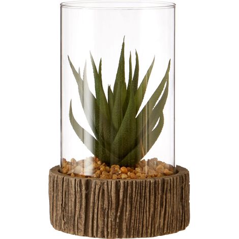 Premier Housewares Fiori Small Succulent with Natural Stone Base (1/3)