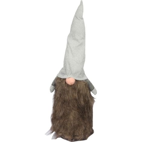 Zwergenfigur mit grauem Hut, 50 cm, braun (1/3)