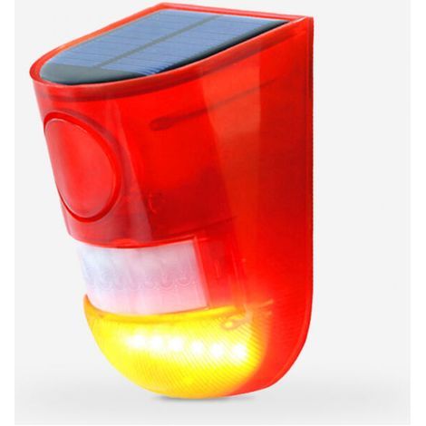 Alarme anti-effraction sirène et lumière clignotante LED – Énergie solaire – Dissuasion pour pavillon, atelier ou dépendance (1/5)