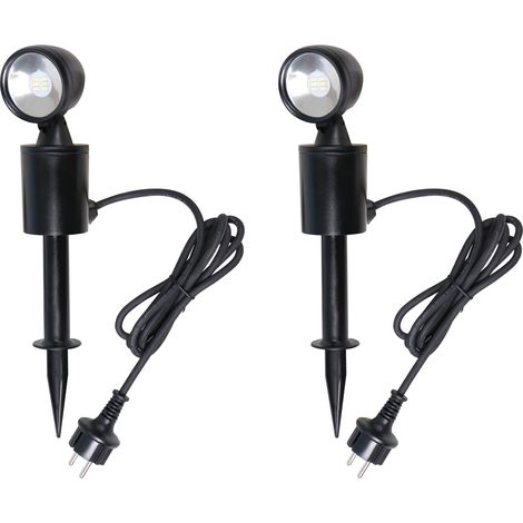 2er-Set Outdoor LED-Scheinwerfer mit Erdspiess / Gartenscheinwerfer je 3W (1/3)